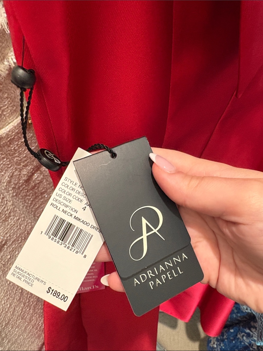 Adrianna Papell Red Fit-and-Flare Midi Dress - Picture 5 of 5